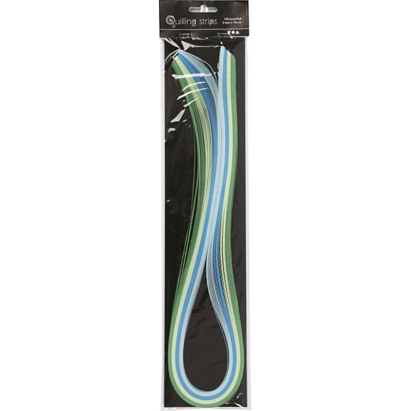 Quillingstreifen - Blau - Grn - Lindgrn - Trkis - 100 Stk