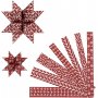 Sternstreifen - rot - wei - 6,5+11,5 cm - 60 Streifen