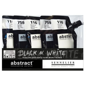 Acrylfarbenset Sennelier Abstract - Black&White Set 5 x 120ml Acrylfarbenset Sennelier Abstract - Black&White Set 5 x 120ml