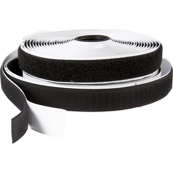 Klettband - schwarz - selbstklebend - 5 m