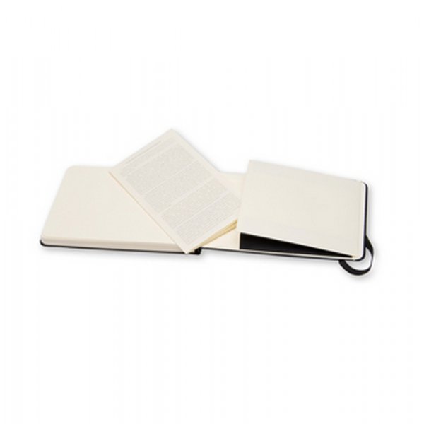 Aquarell-Notizbuchtasche, einfarbig, harte Rckseite - Schwarz
