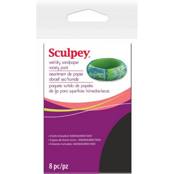 Sculpey Nass-/Trockenschleifpapier - 8 Stck