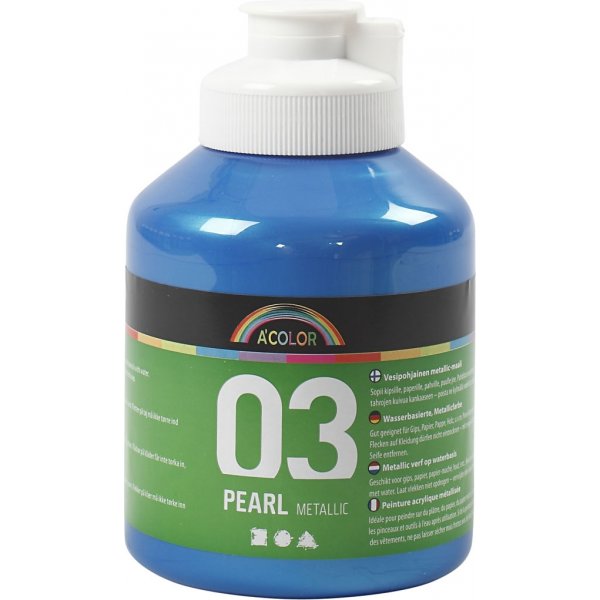 Schulfarbe Acryl - Metallic - Blau - Metallic - 500 ml
