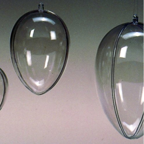 Plastikei - Kristallklar, teilbar (PS)