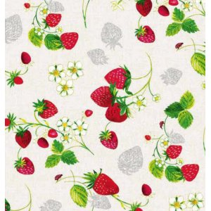Wachstuch Eleganz bemalt Erdbeere Wachstuch Eleganz bemalt Erdbeere