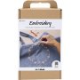 DIY Kit Stickerei - taubenblau - Textiltasche