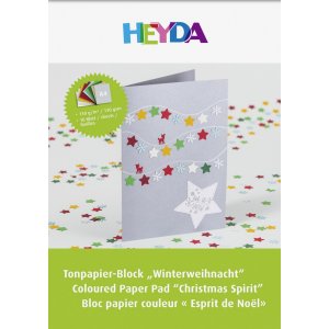 Block mit farbigem Papier A4 130 g - 10 Seiten Weihnachtsfarben Block mit farbigem Papier A4 130 g - 10 Seiten Weihnachtsfarben