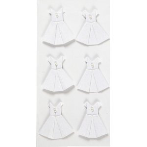 Aufkleber - weiß - Kleid - 6 Stk Aufkleber - weiß - Kleid - 6 Stk