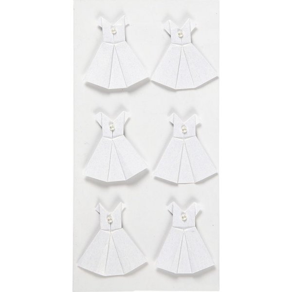 Aufkleber - wei - Kleid - 6 Stk