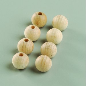 Unbehandelte Holzkugeln - mit halben Löchern (verschiedene Größen erhältlich) Unbehandelte Holzkugeln - mit halben Löchern (verschiedene Größen erhältlich)