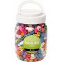 Holzperlen - mittel - gemischte Farben und Gren - 400 ml