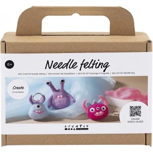 Mini DIY Kit Nadelfilzen, gemischte Farben, Monster Mini DIY Kit Nadelfilzen, gemischte Farben, Monster