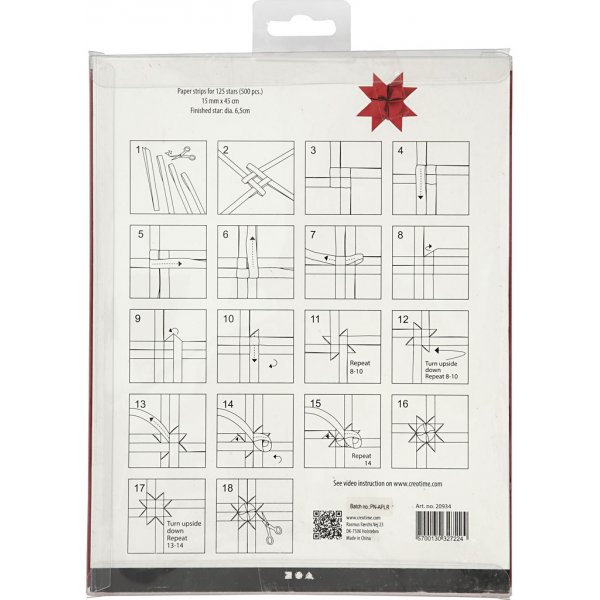 Sternstreifen - rot - 6,5 cm, 500 Streifen