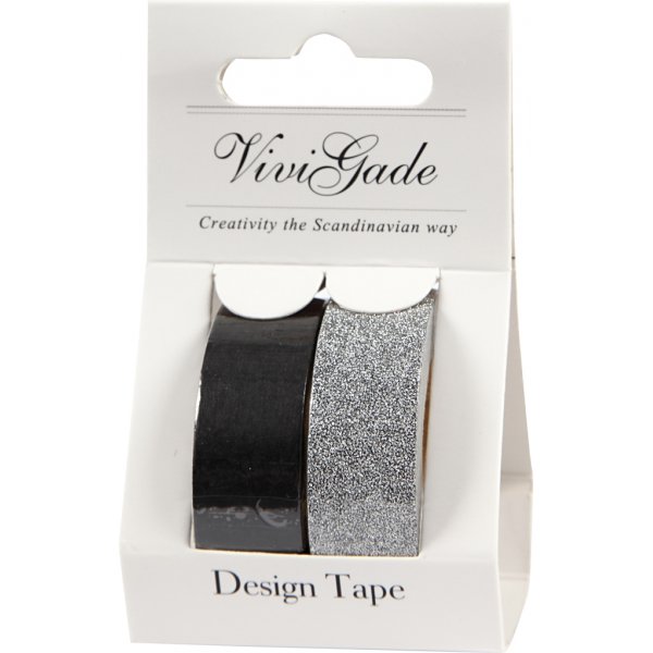Vivi Gade Washi Tape - Schwarz/Glitzer Vivi Gade Washi Tape - Schwarz/Glitzer