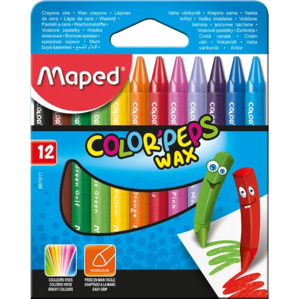 Kreidepinsel - Maped - Color'Peps 12 Wachsmalstifte