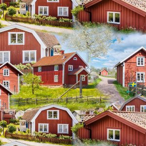 Gemustertes Trikot 150 cm - Rote Kabinen Gemustertes Trikot 150 cm - Rote Kabinen