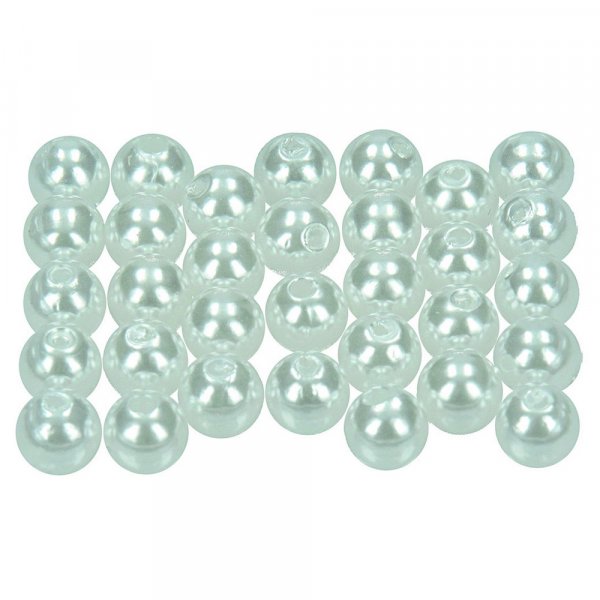 Wachsperlen  8 mm - wei 32er-Pack
