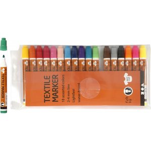 Textilstifte - gemischte Farben - 18 Stk Textilstifte - gemischte Farben - 18 Stk