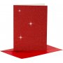 Karten und Umschlge - Rot - Glitzer - 11,5 x 16,5 cm - 4 Sets