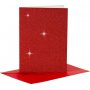 Karten und Umschlge - Rot - Glitzer - 11,5 x 16,5 cm - 4 Sets