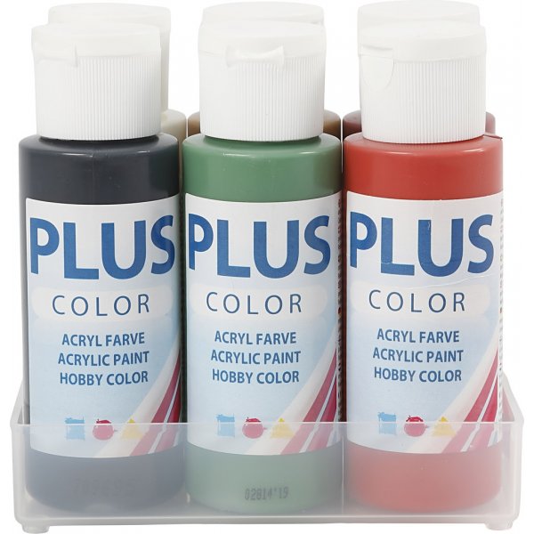 Plus Color Hobbyfarbe - Weihnachtsfarben - 6 x 60 ml