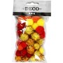 Pompons - Orange - Rot - Gelb - 48 Stk