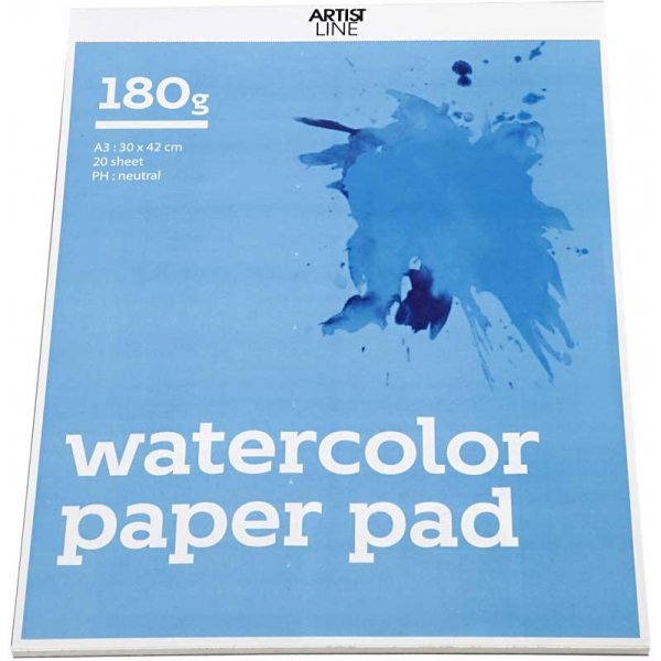 Aquarellblock - wei - A3 - 180 g - 20 Blatt