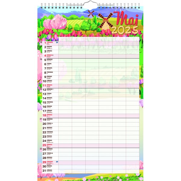 Familienkalender - 6 Spalten - 18 Monate