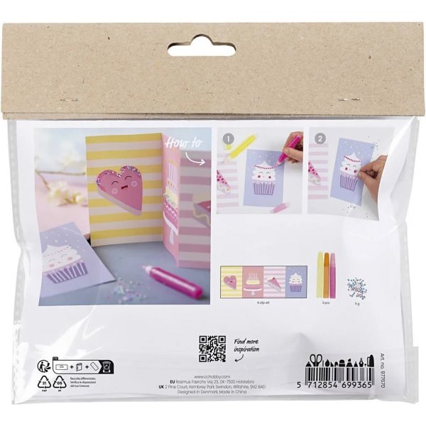 Mini DIY Kit Dekoration, Pastellgelb, Pastelllila, Pastellrosa, Kuchen