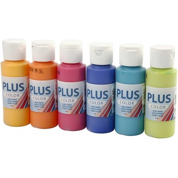 Plus Color Hobbyfarbe - bunt - 6 x 60 ml Plus Color Hobbyfarbe - bunt - 6 x 60 ml