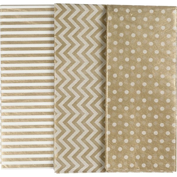 Seidenpapier - Gold - 50 x 70 cm - 17 g - 6 Blatt