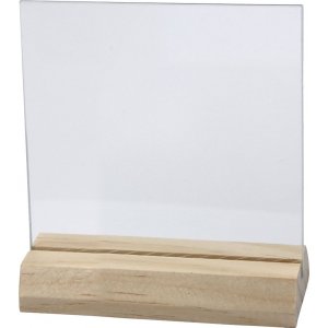 Glasplatte mit Holzsockel - 7,5 x 7,5 cm - 10 Sets Glasplatte mit Holzsockel - 7,5 x 7,5 cm - 10 Sets