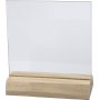 Glasplatte mit Holzsockel - 7,5 x 7,5 cm - 10 Sets