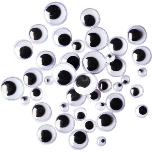 Augen - schwarz & wei 7,10 & 15 mm - 300 Stk
