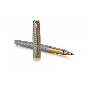 Kugelschreiber Parker - Sonnet Chiselled Silver - GT Rollerball - Feines Schwarz Kugelschreiber Parker - Sonnet Chiselled Silver - GT Rollerball - Feines Schwarz