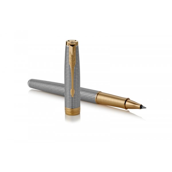 Kugelschreiber Parker - Sonnet Chiselled Silver - GT Rollerball - Feines Schwarz