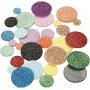 Dekorative Gummikreise - gemischte Glitzerfarben - 150 Stk
