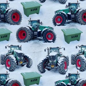 Gemusterter Jersey 150 cm - Traktorschnee Gemusterter Jersey 150 cm - Traktorschnee