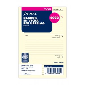 Refill Till Systemkalender Pocket 2022 - Wöchentlicher Spread Schwedisch Refill Till Systemkalender Pocket 2022 - Wöchentlicher Spread Schwedisch