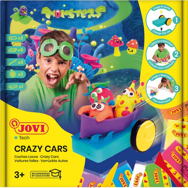 Tonset - Jovi-tech Plastilina - Rennwagen-Bausatz in Neonfarben