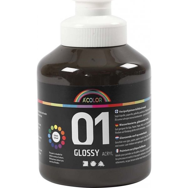 Schulfarbe - Acryl - braun - glnzend - 500 ml
