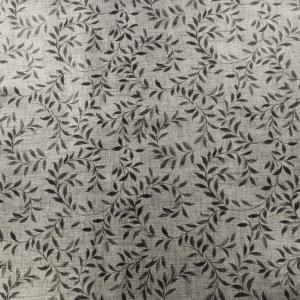 Wachstuch PVC Small Leaf - Grau/Schwarz Wachstuch PVC Small Leaf - Grau/Schwarz