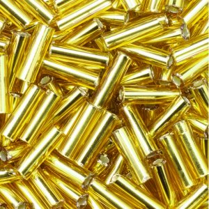 Stabperlen 6,8 x 2,2 mm - Gold 13 g mit Silber unterfüttert Stabperlen 6,8 x 2,2 mm - Gold 13 g mit Silber unterfüttert