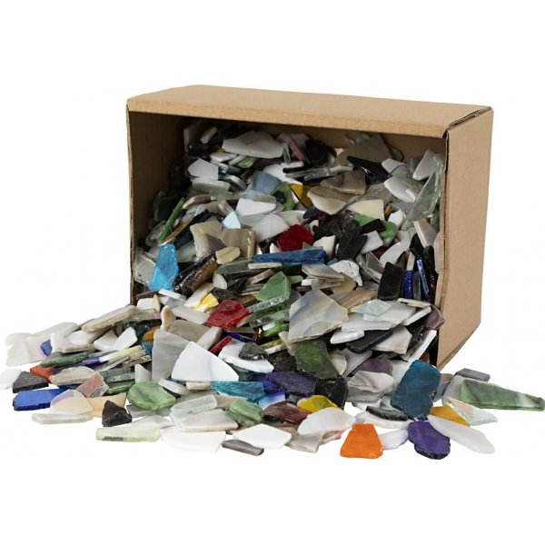 Glasmosaik - gemischte Farben - Inhalt kann variieren - 8-20 mm - 2 kg