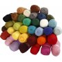 Kardierte Wolle - gemischte Farben - 35 x 100 g