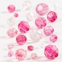 Harmony facettierte Kunststoffperlen - gemischt - rosa - 45 g