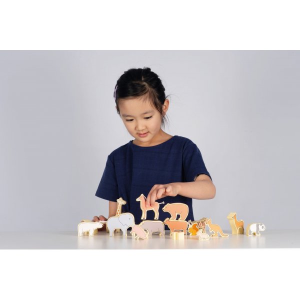 Stapelbare Tiere aus Holz 16 Stk
