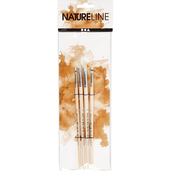 Natur Line Pinsel - Nr. 00+1+2+4 - Teller - 4 Stk Natur Line Pinsel - Nr. 00+1+2+4 - Teller - 4 Stk