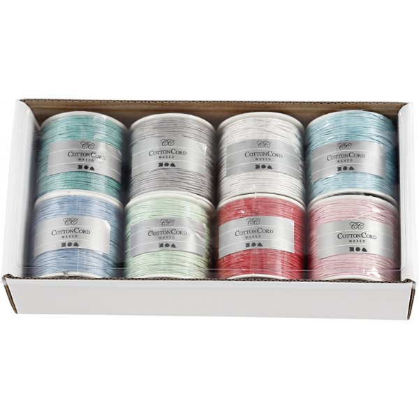 Baumwollschnur - gemischte leuchtende Farben - 8x40 m