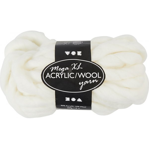 XL-Acrylgarn mit Wolle - 300 g - gebrochenes Wei